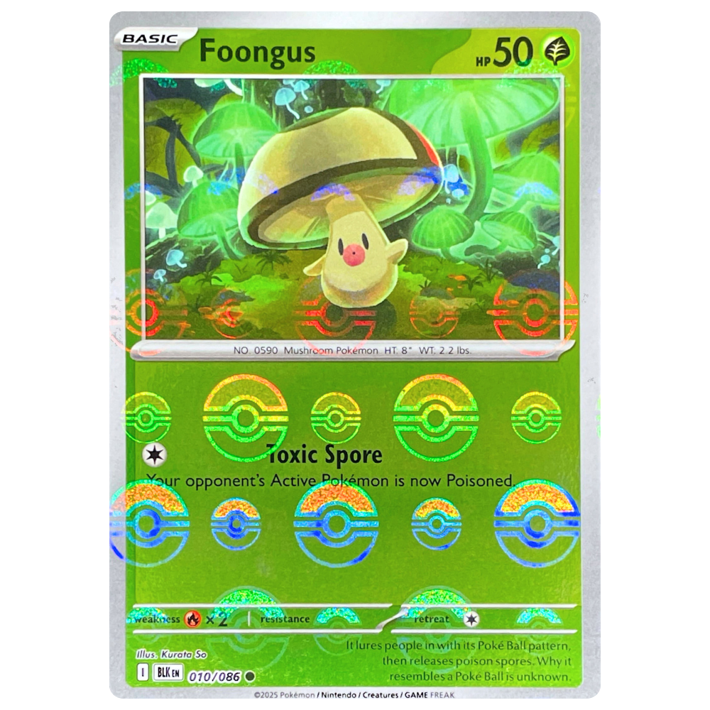 Pokemon TCG - Foongus 010/086 - Poke Ball Reverse Holo NM/M [Black Bolt]