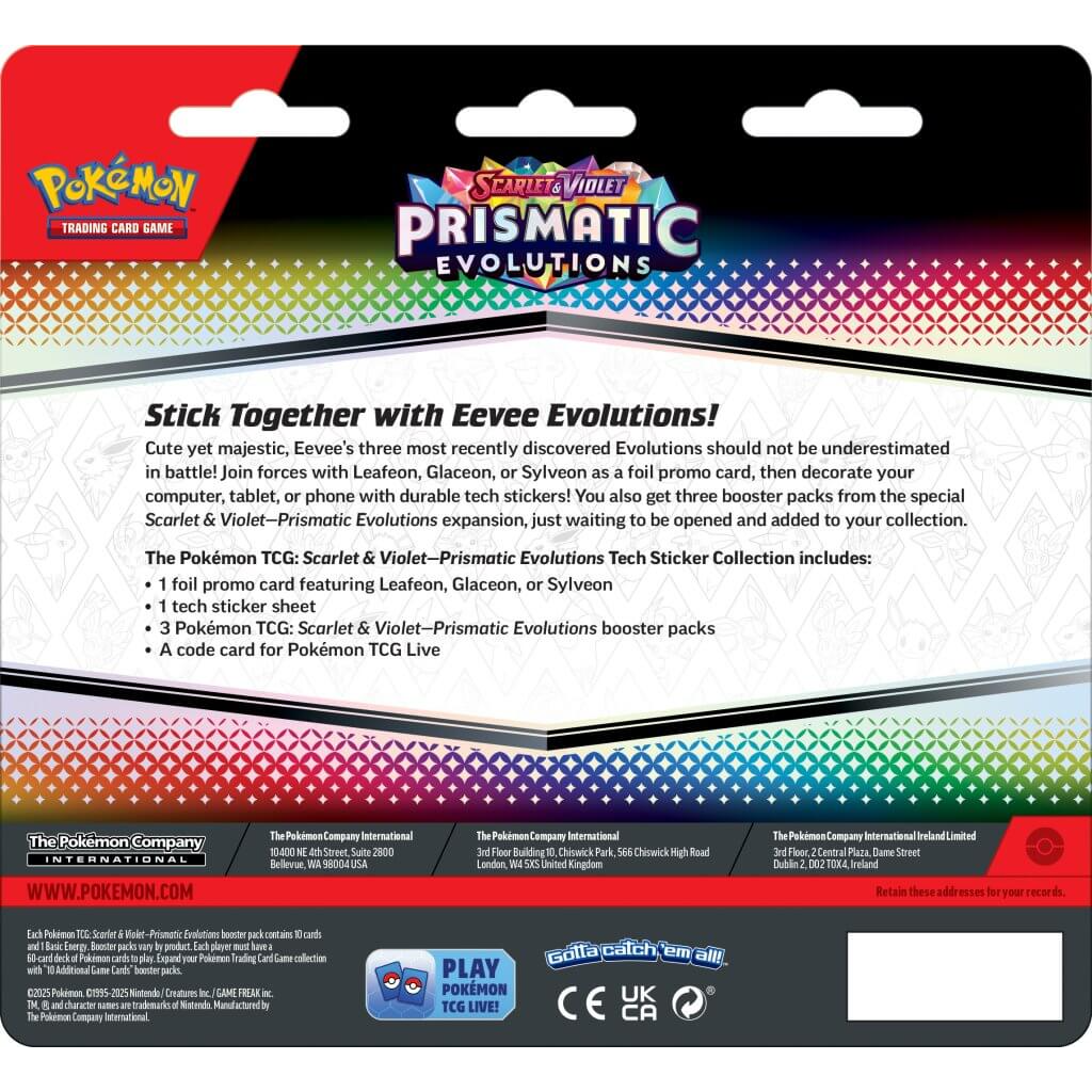 Pokemon TCG - Scarlet & Violet Prismatic Evolutions Tech Sticker Collection