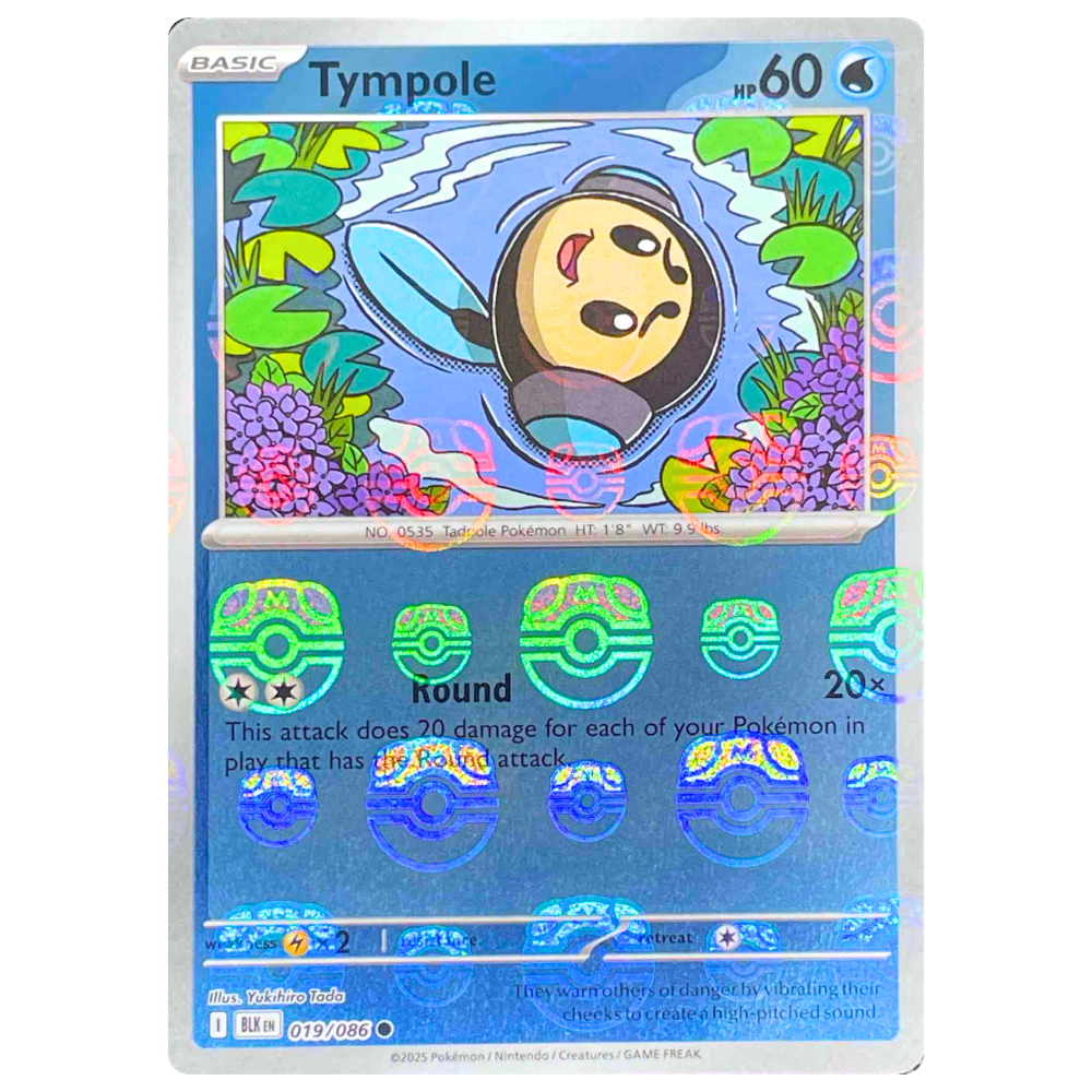 Pokemon TCG - Tympole 019/086 - Master Ball Reverse Holo NM/M [Black Bolt]