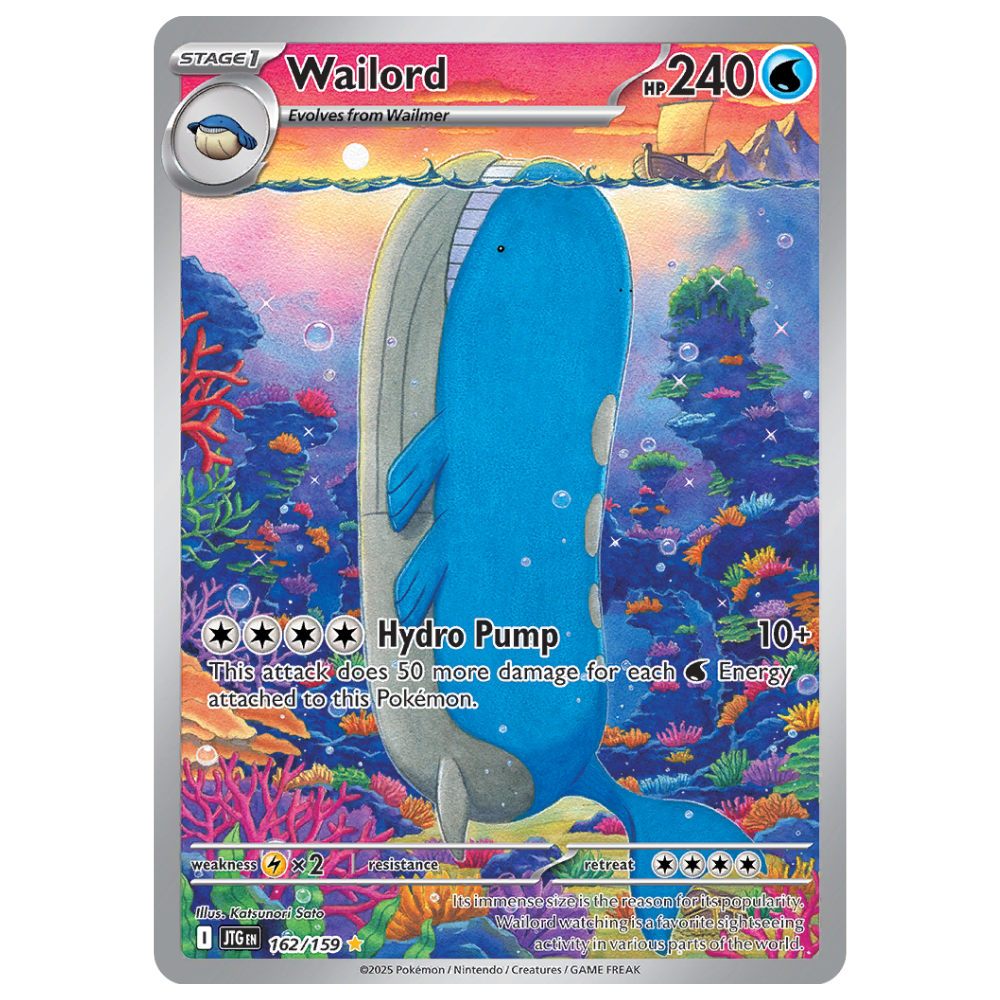 Pokemon TCG - Wailord 162/159 - Illustration Rare NM/M [Journey Together]