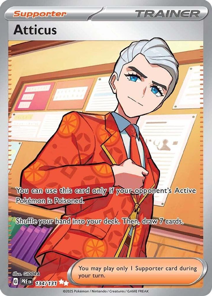 Atticus 134/131 Holo Ultra Rare Prismatic Evolutions Pokemon NM