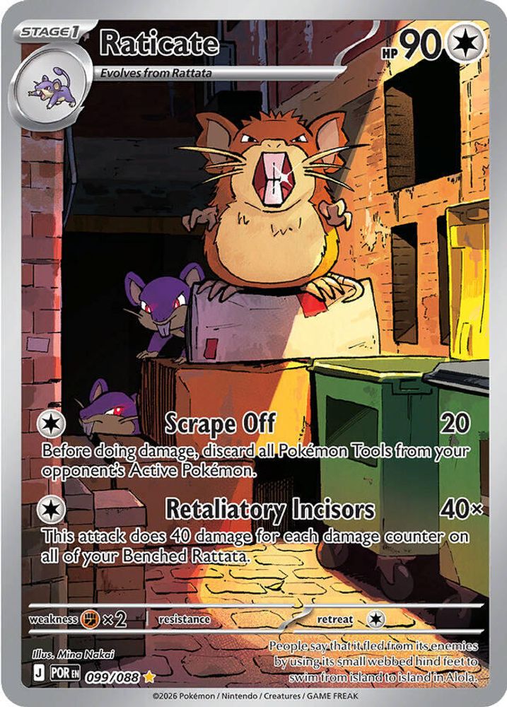 Raticate 099/088 Holo Illustration Rare Perfect Order Pokemon NM