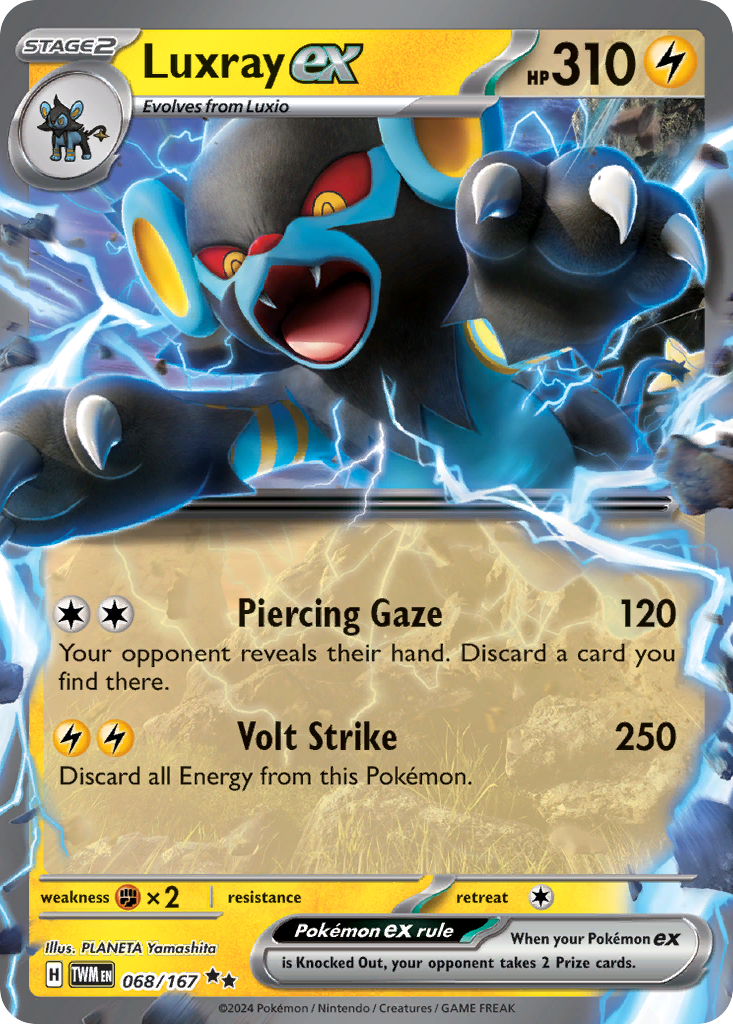 Luxray ex 068/167 Double Rare Twilight Masquerade Pokemon NM