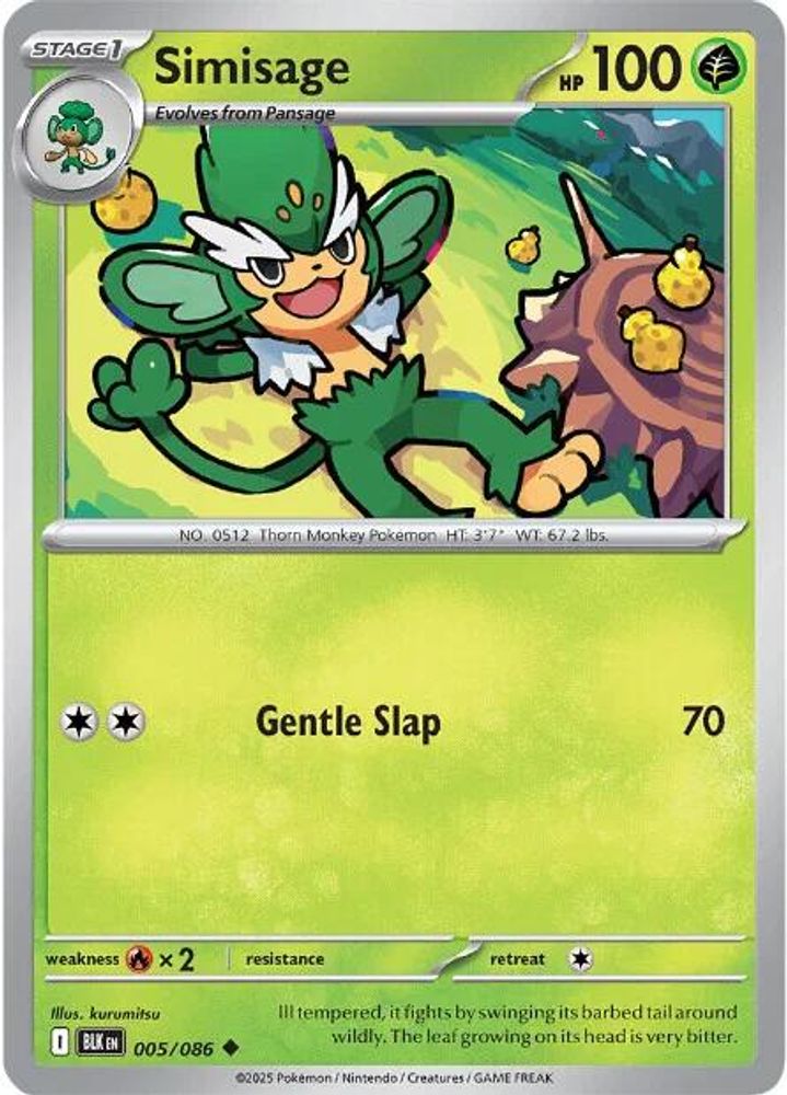 Pokemon TCG - Simisage 005/086 Black Bolt NM