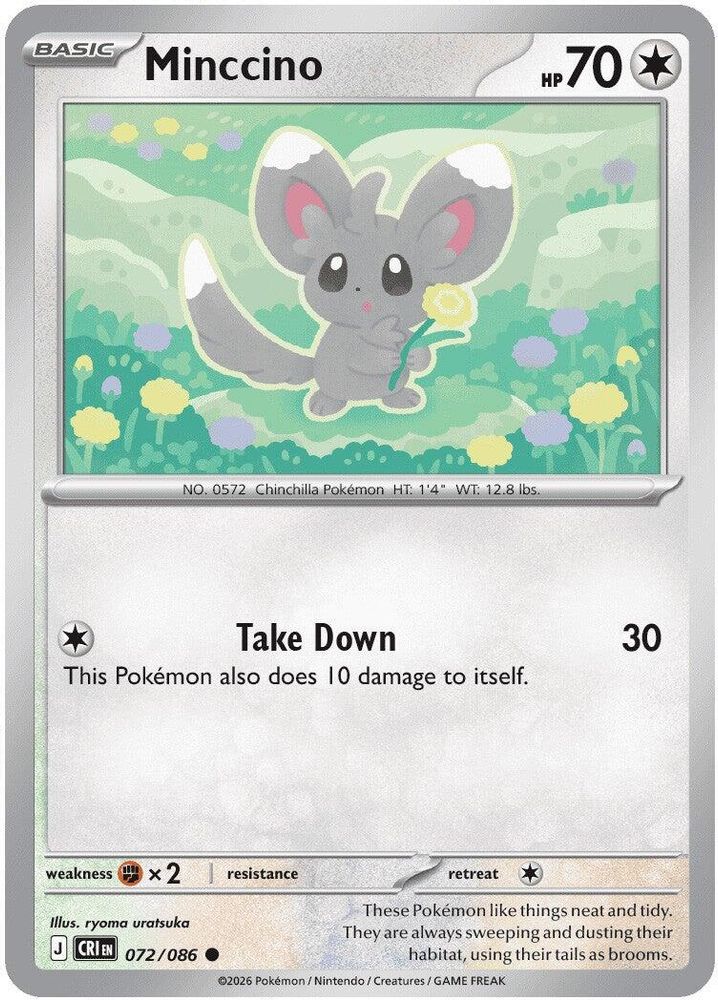 Pokemon TCG - Minccino 072/086 Chaos Rising NM