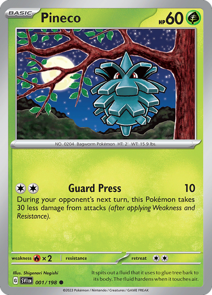 Pokemon TCG - Pineco 001/198 Scarlet & Violet NM