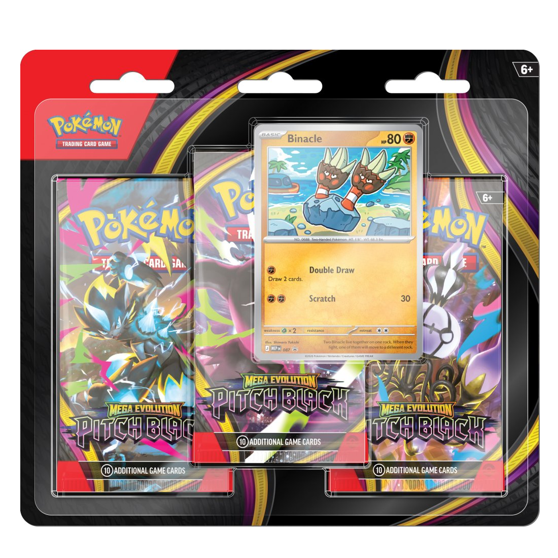 Pokemon TCG - Mega Evolution Pitch Black Three Booster Blister