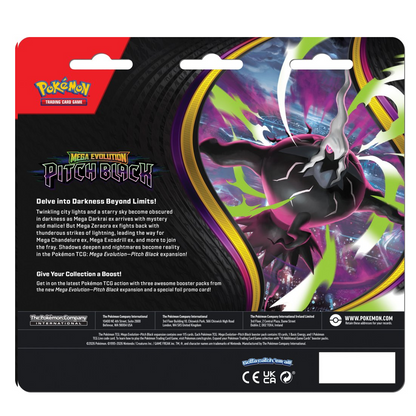 Pokemon TCG - Mega Evolution Pitch Black Three Booster Blister