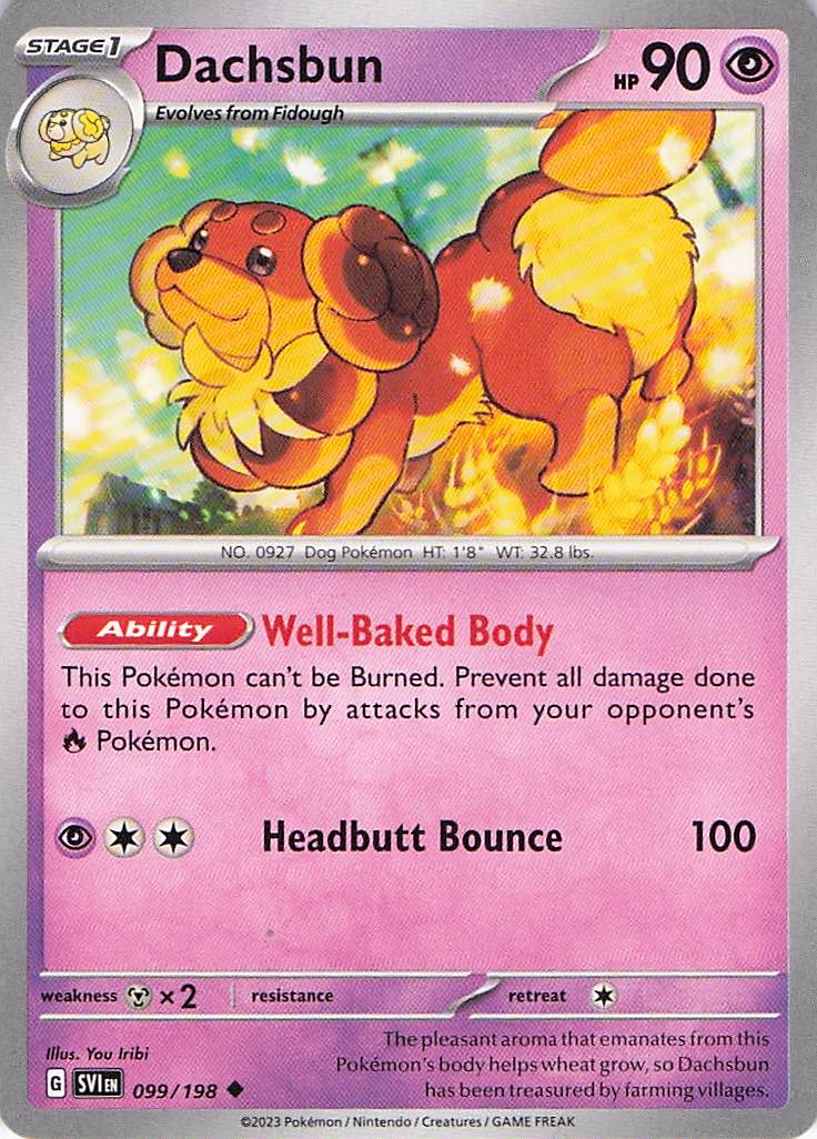 Pokemon TCG - Dachsbun 099/198 Scarlet & Violet NM