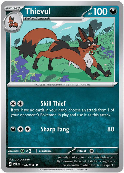 Pokemon TCG - Thievul 054/084 Pitch Black NM