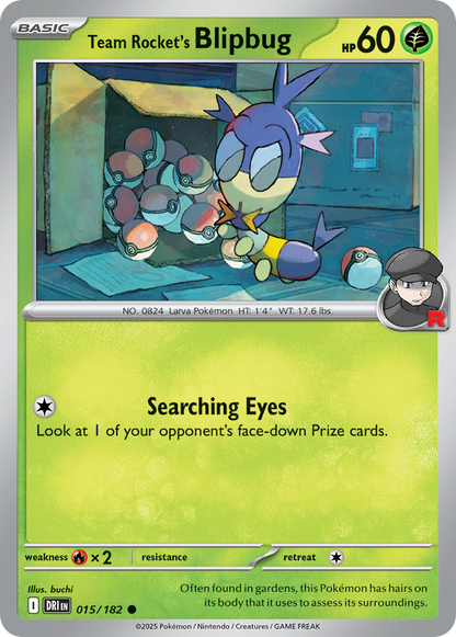 Pokemon TCG - Team Rocket's Blipbug 015/182 Destined Rivals NM