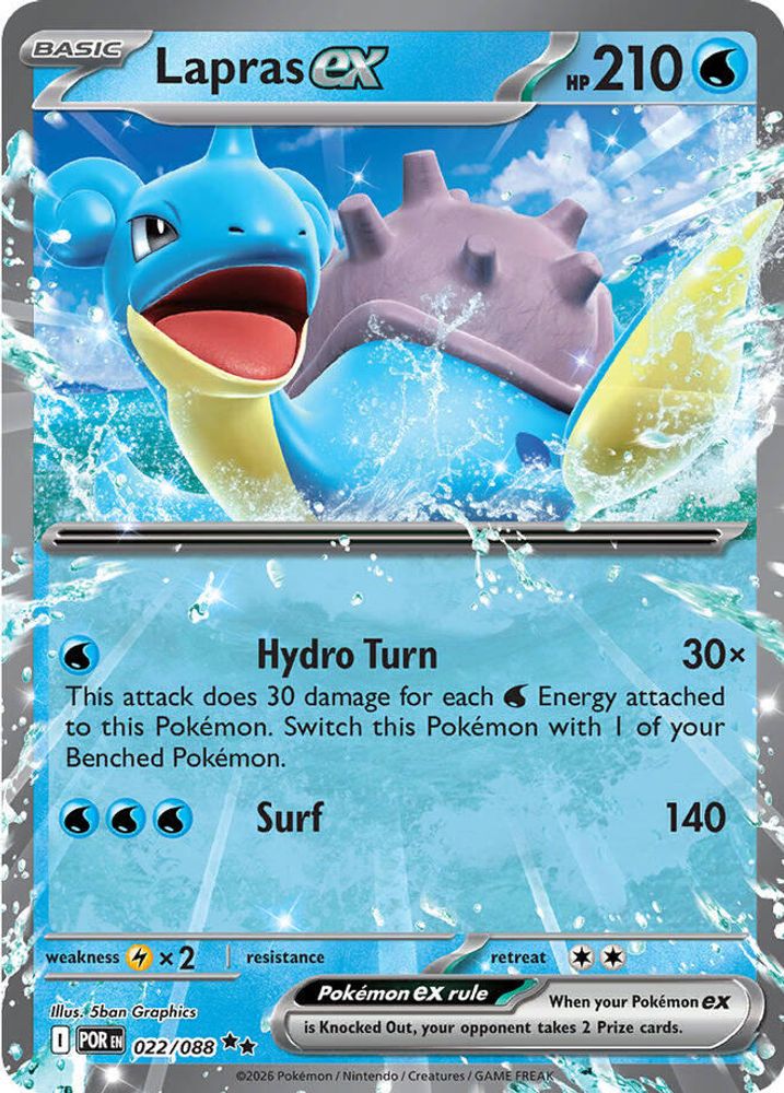 Lapras ex 022/088 Double Rare Perfect Order Pokemon NM
