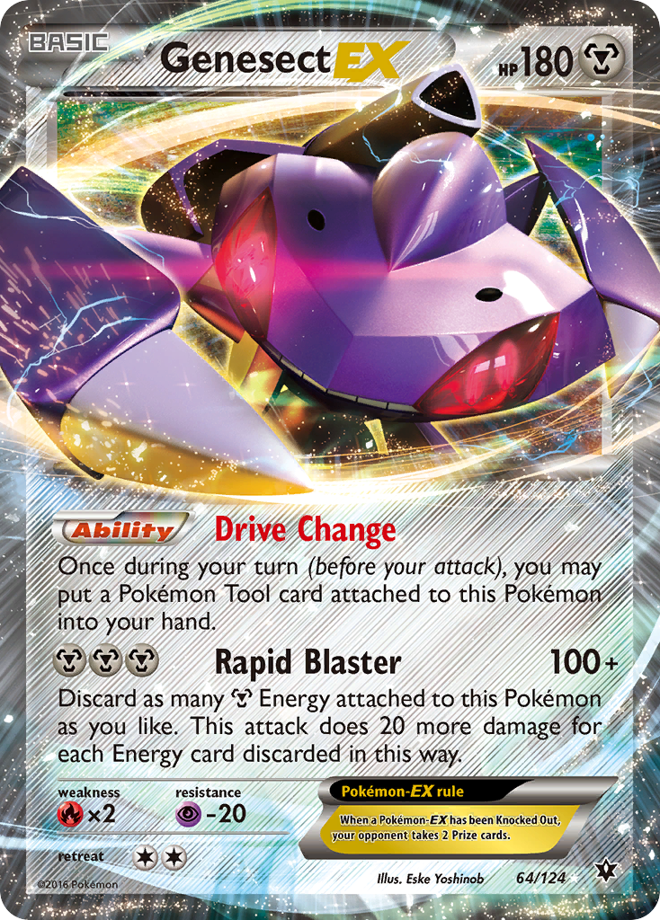 Genesect EX 64/124 Fates Collide Pokemon LP