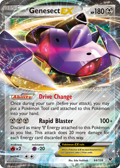 Genesect EX 64/124 Fates Collide Pokemon LP