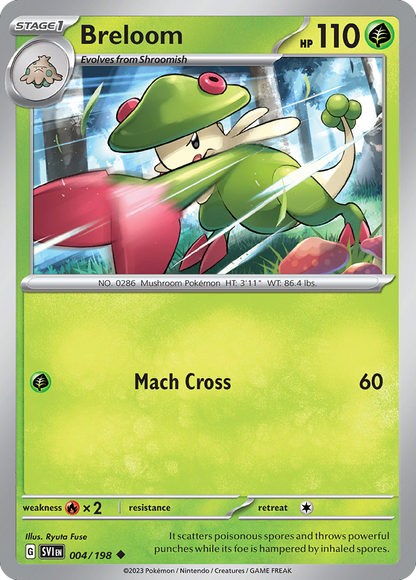 Pokemon TCG - Breloom 004/198 Scarlet & Violet NM