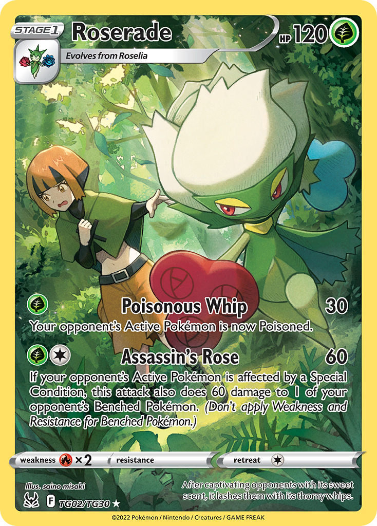 Roserade TG02/TG30 Lost Origin Trainer Gallery Pokemon NM