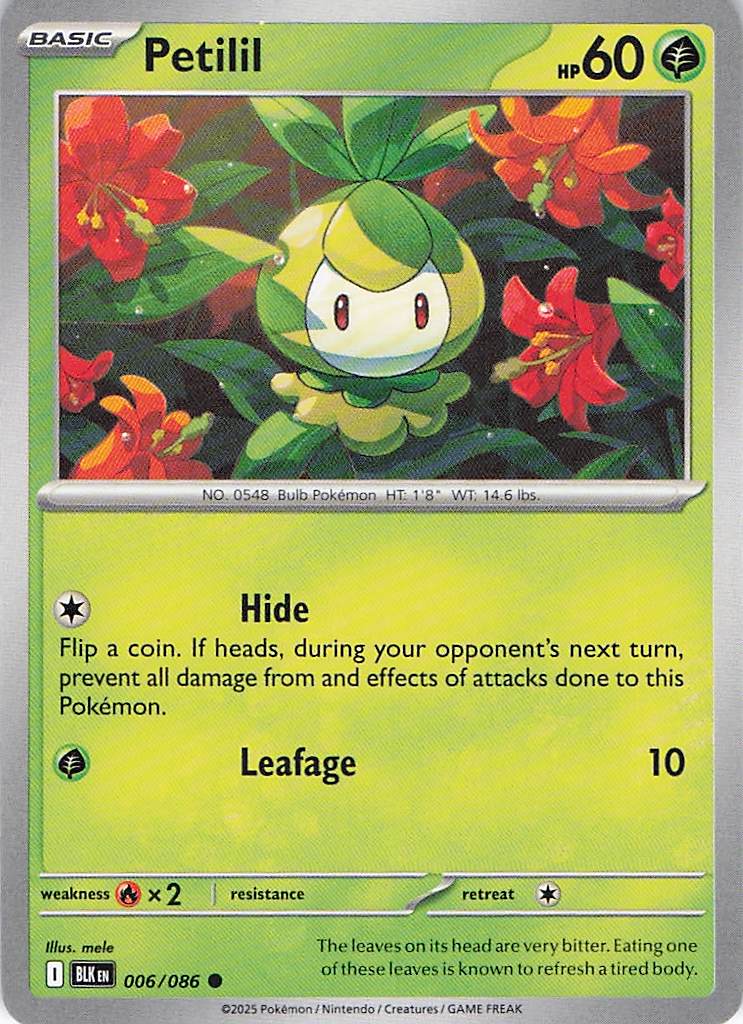 Pokemon TCG - Petilil 006/086 Black Bolt NM