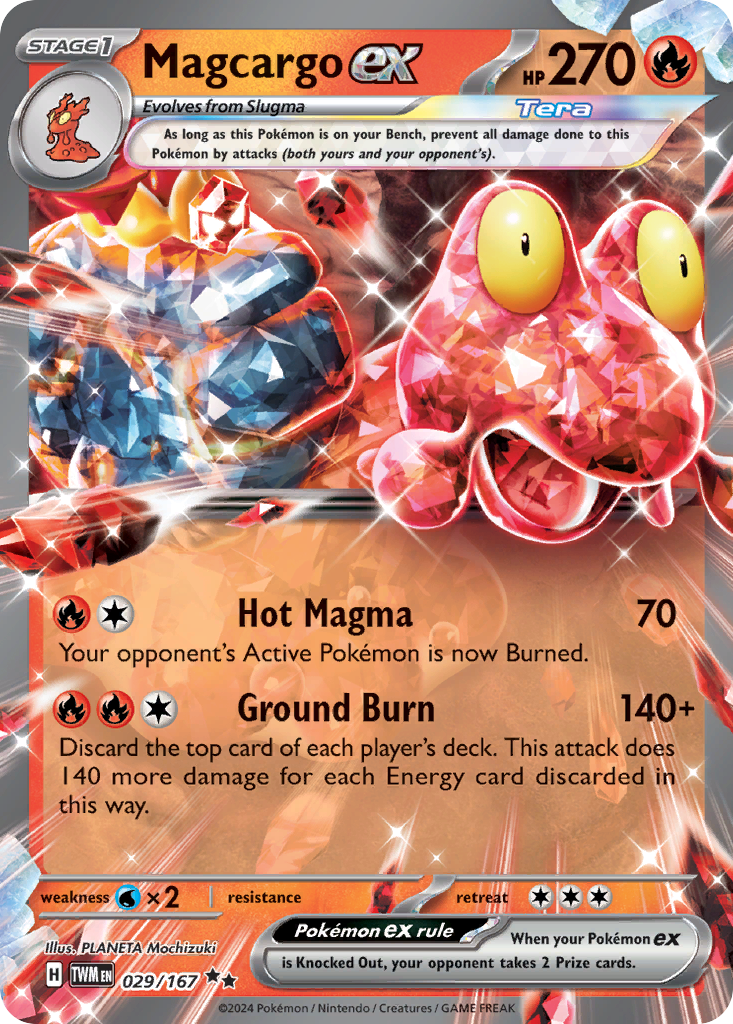 Magcargo ex 029/167 Double Rare Twilight Masquerade Pokemon NM