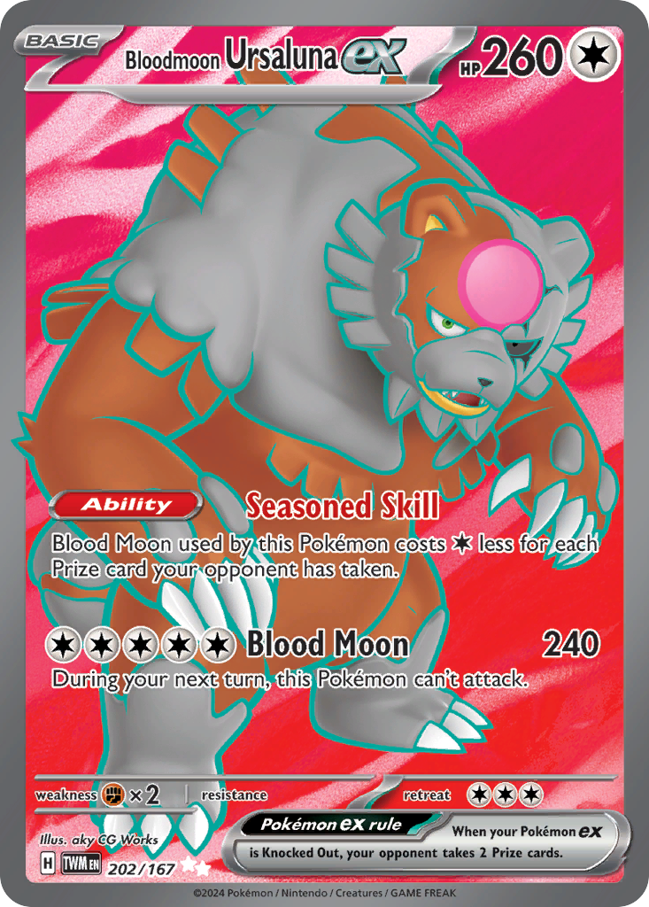 Bloodmoon Ursaluna ex 202/167 Ultra Rare Twilight Masquerade Pokemon Holo NM