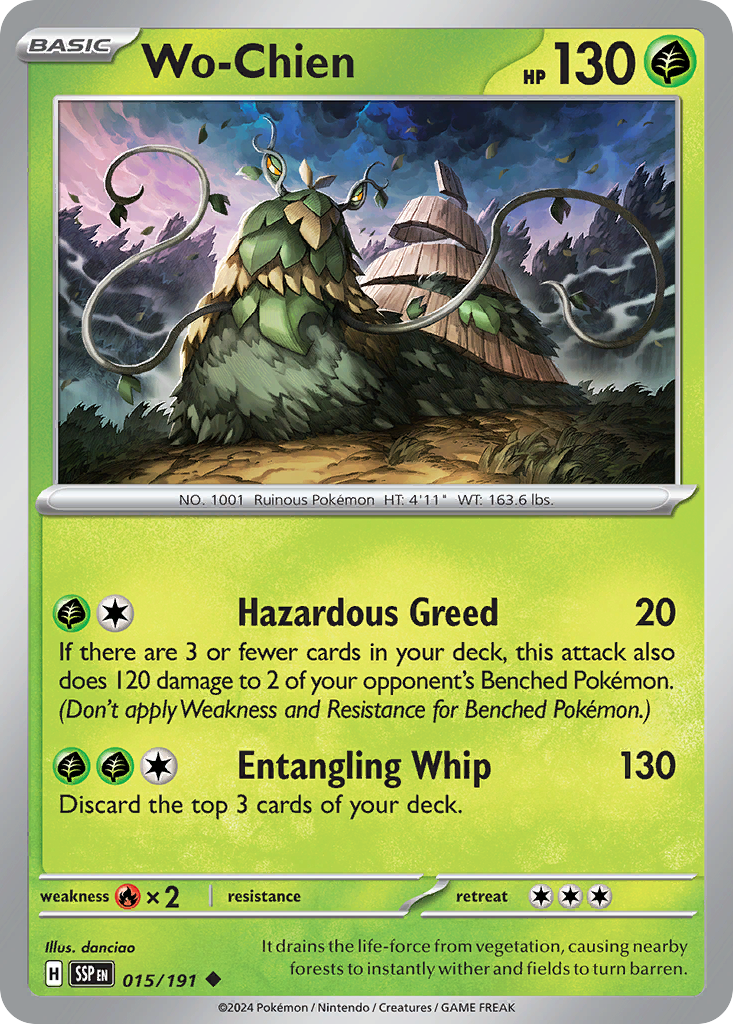 Pokemon TCG - Wo-Chien 015/191 Surging Sparks Reverse Holo NM