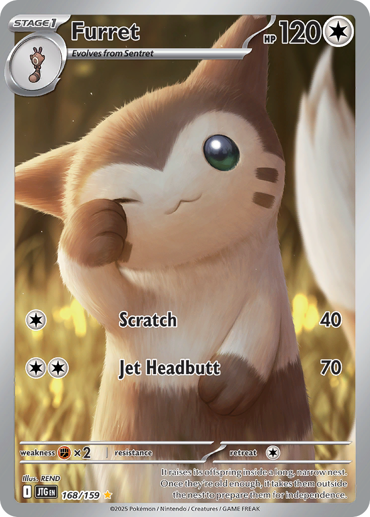 Furret 168/159 Illustration Rare Journey Together Pokemon Holo NM