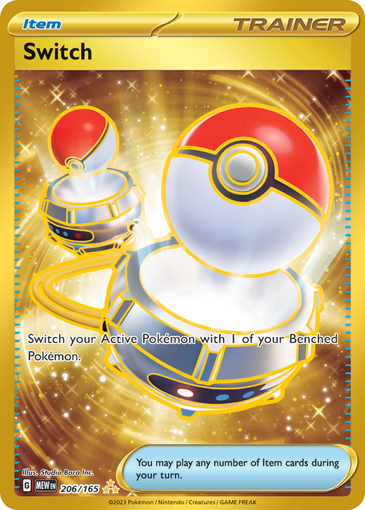 Switch 206/165 Hyper Rare 151 Pokemon Holo NM