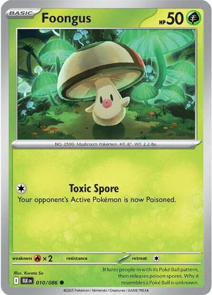 Pokemon TCG - Foongus 010/086 Black Bolt NM
