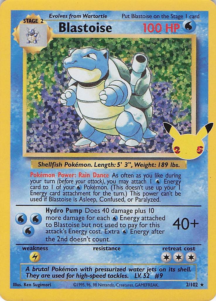 Blastoise 2/102 Celebrations: Classic Collection Pokemon LP