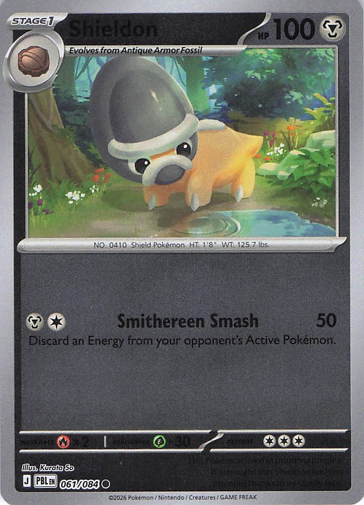 Pokemon TCG - Shieldon 061/084 Pitch Black Reverse Holo NM