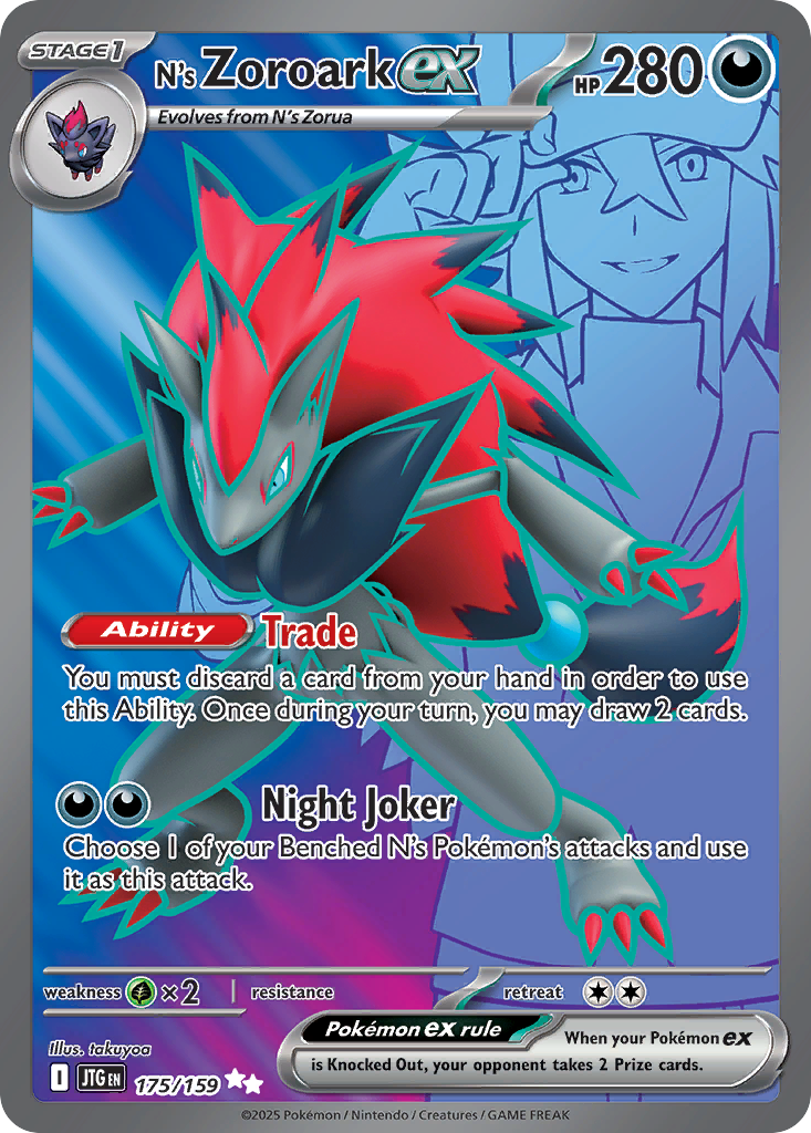 N's Zoroark ex 175/159 Ultra Rare Journey Together Pokemon Holo NM