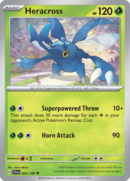 Pokemon TCG - Heracross 002/198 Scarlet & Violet NM