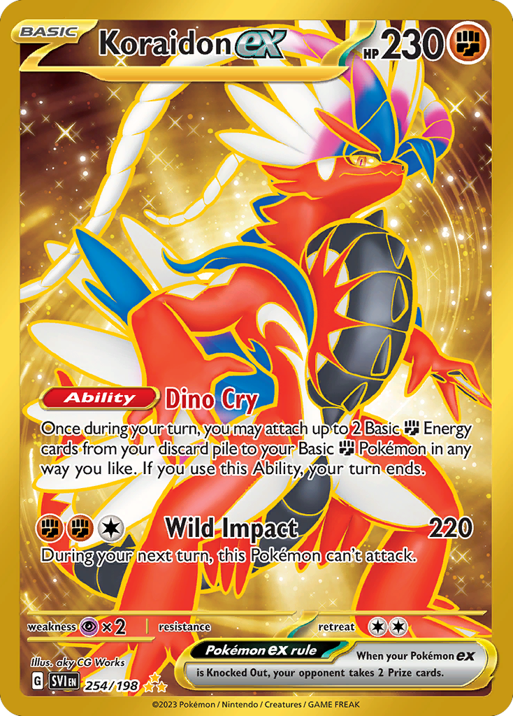 Koraidon ex 254/198 Hyper Rare Scarlet & Violet Pokemon Holo NM