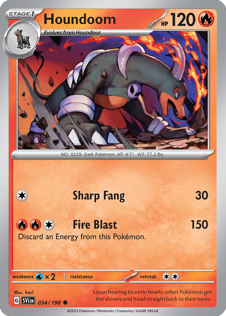 Pokemon TCG - Houndoom 034/198 Scarlet & Violet NM
