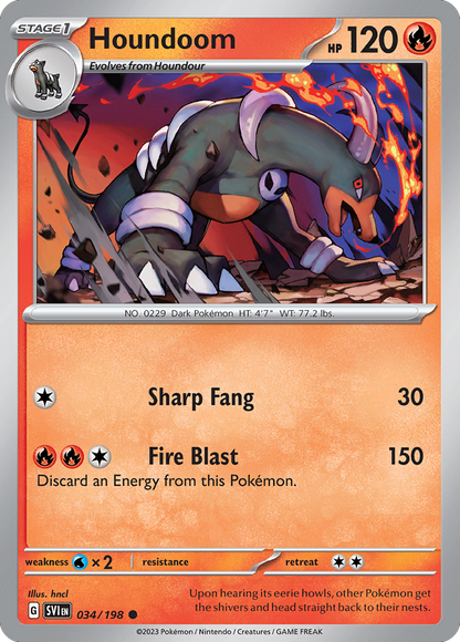 Pokemon TCG - Houndoom 034/198 Scarlet & Violet NM