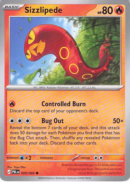 Pokemon TCG - Sizzlipede 009/084 Pitch Black NM