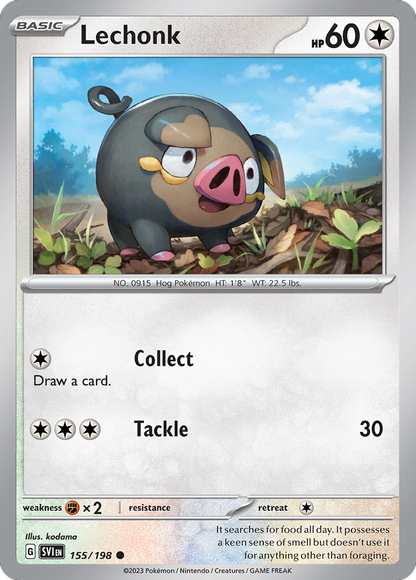 Pokemon TCG - Lechonk 155/198 Scarlet & Violet NM