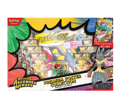 Pokemon TCG - Mega Evolution Ascended Heroes Premium Poster Collection Mega Lucario or Mega Gardevoir (Pre order 20.03.2026)