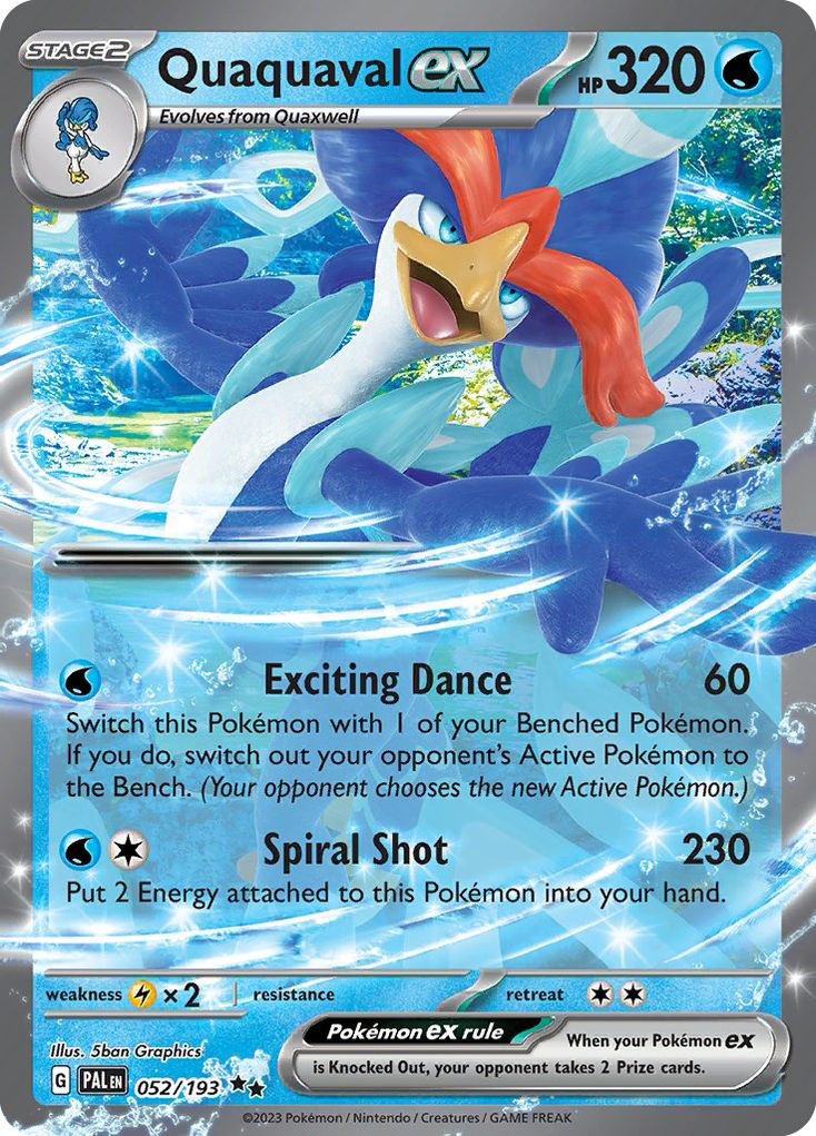 Quaquaval ex 052/193 Ultra Rare Paldea Evolved Pokemon NM