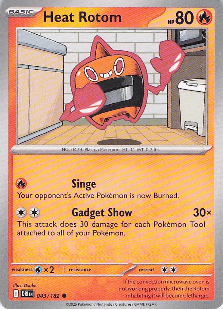 Pokemon TCG - Heat Rotom 043/182 Destined Rivals NM