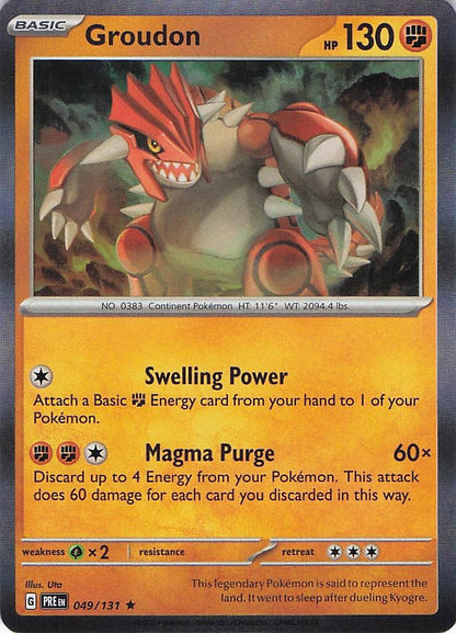 Pokemon TCG - Groudon 049/131 Holo Prismatic Evolutions NM