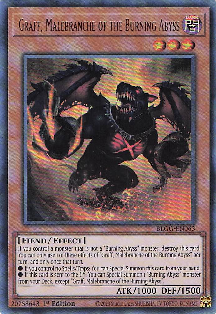 Graff, Malebranche of the Burning Abyss BLGG-EN063 Yu-Gi-Oh 1st Edition NM