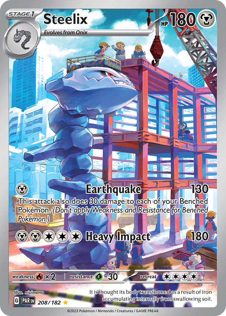 Steelix 208/182 Illustration Rare Paradox Rift Pokemon Near Mint