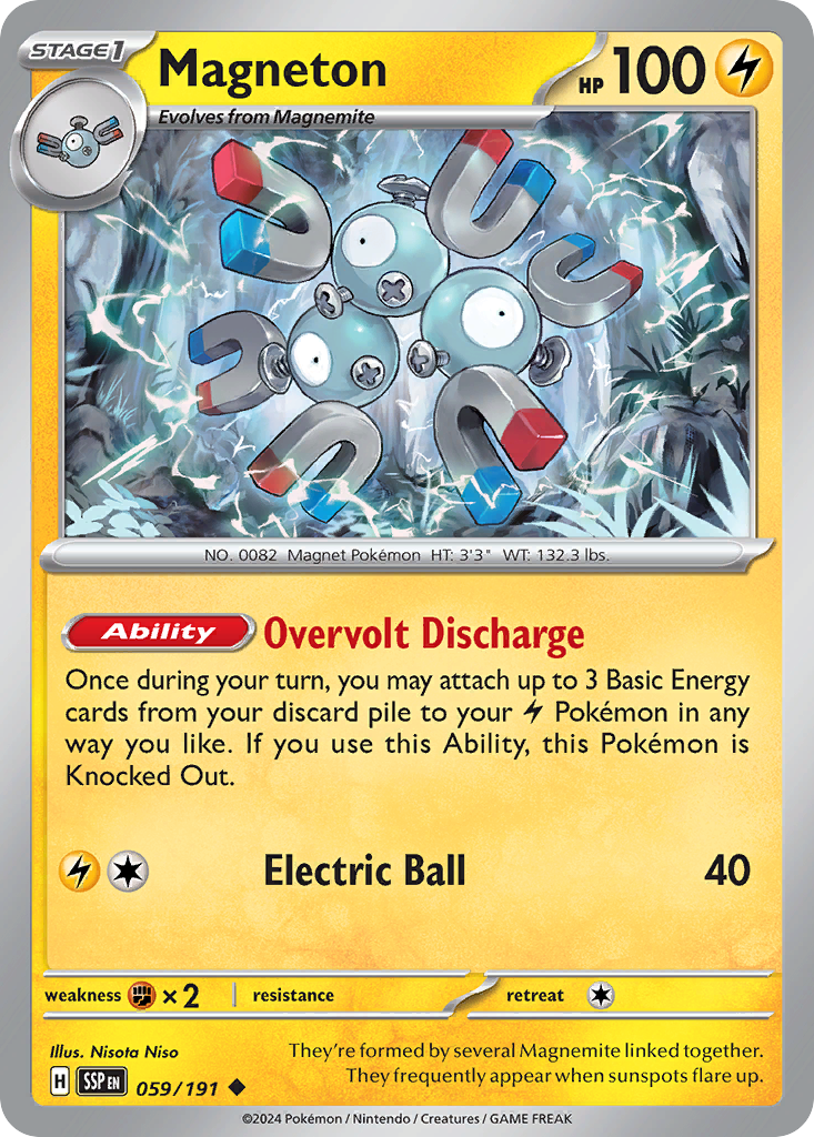 Pokemon TCG - Magneton 059/191 Surging Sparks Reverse Holo NM