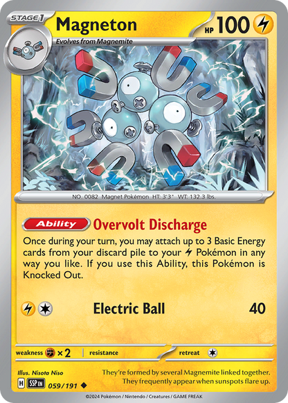 Pokemon TCG - Magneton 059/191 Surging Sparks Reverse Holo NM