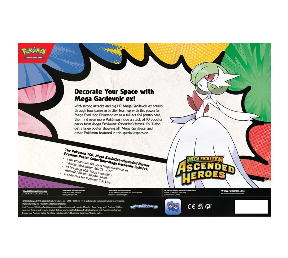 Pokemon TCG - Mega Evolution Ascended Heroes Premium Poster Collection Mega Lucario or Mega Gardevoir (Pre order 20.03.2026)