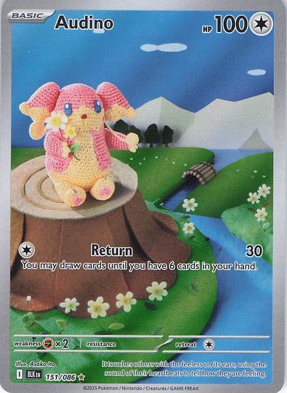 Audino 151/086 Holo Black Bolt Pokemon NM