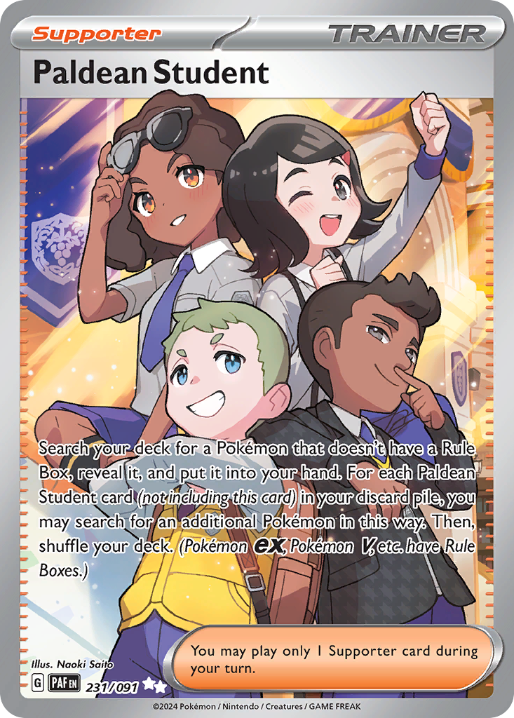 Paldean Student 231/091 Ultra Rare Paldean Fates Pokemon Holo NM