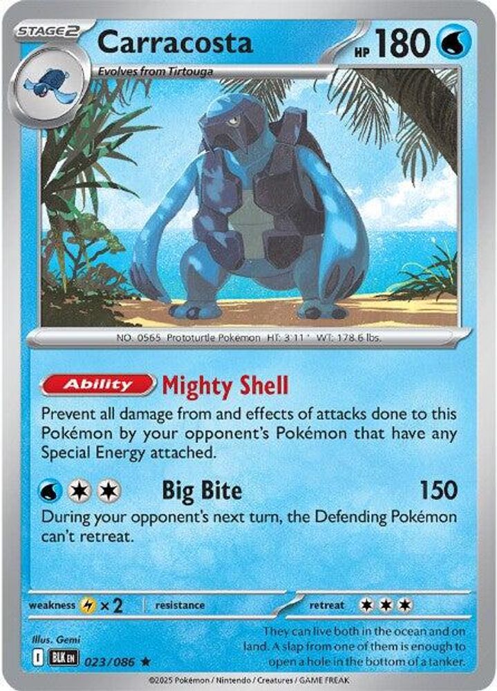 Pokemon TCG - Carracosta 023/086 Holo Black Bolt NM