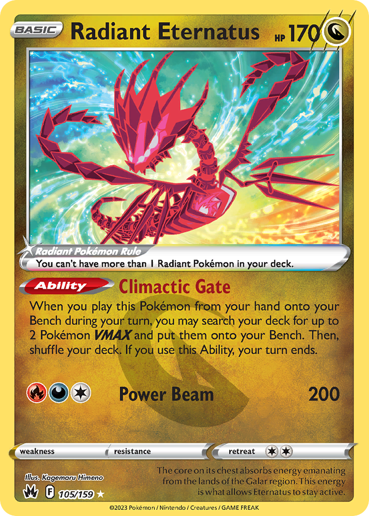 Radiant Eternatus 105/159 Radiant Rare Crown Zenith Pokemon NM
