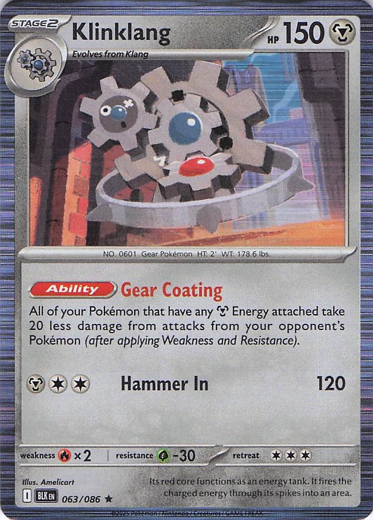 Pokemon TCG - Klinklang 063/086 Holo Black Bolt NM
